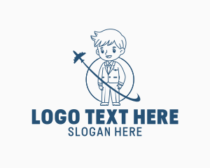 Attendant - Boy Plane Aeroplane logo design