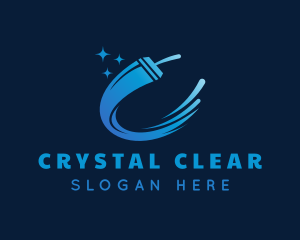 Window Cleaning - Blue Squeegee Window Cleaning logo design