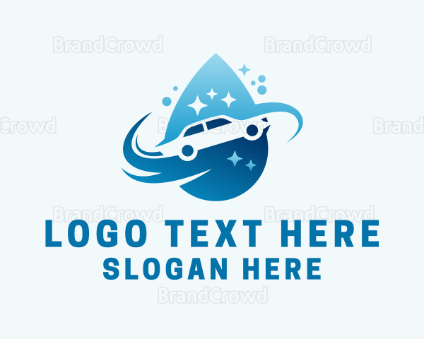 Clean Car Wash Droplet Logo