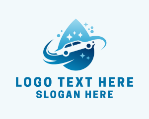 Sedan - Clean Car Wash Droplet logo design