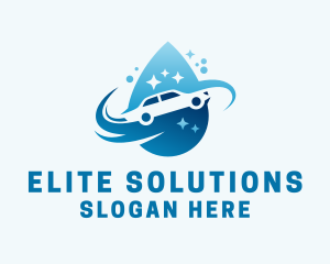 Clean Car Wash Droplet  Logo