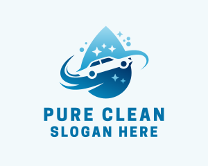 Clean Car Wash Droplet  logo design