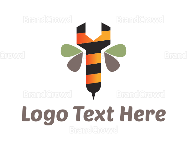 Bee Wings Wrench Logo