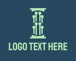 Server - Electrical Tech Pillar logo design