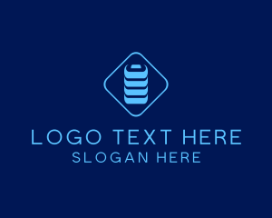 Recharge - Blue Battery Charge logo design