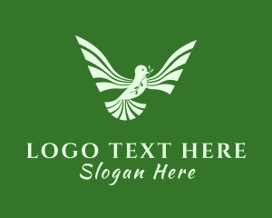 Peace - Dove Leaf Wings logo design