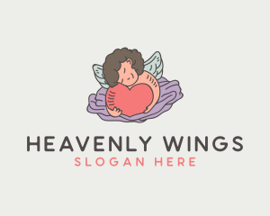 Valentine Angel Wings logo design