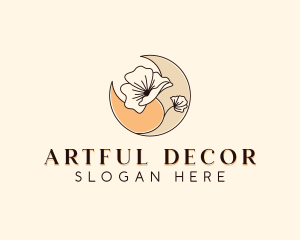 Floral Moon Decor logo design