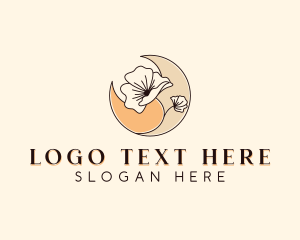 Holistic - Floral Moon Decor logo design