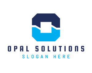 Industrial Blue Letter O logo design