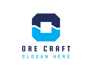 Industrial Blue Letter O logo design