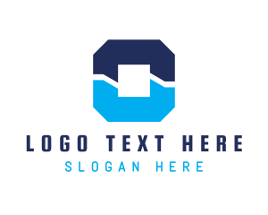 Industrial Blue Letter O Logo