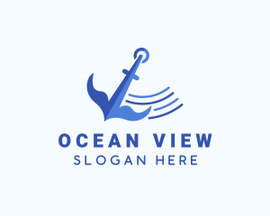 Swinging Ocean Anchor logo design