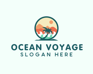 Palm Tree Beach logo design