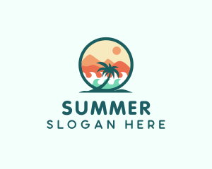 Palm Tree Beach logo design