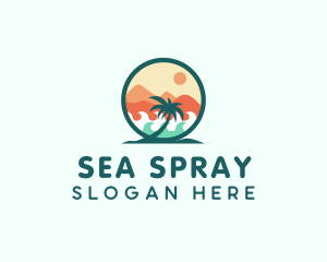 Palm Tree Beach logo design