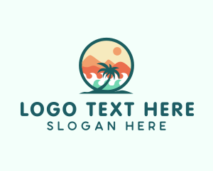 Island - Palm Tree Beach logo design