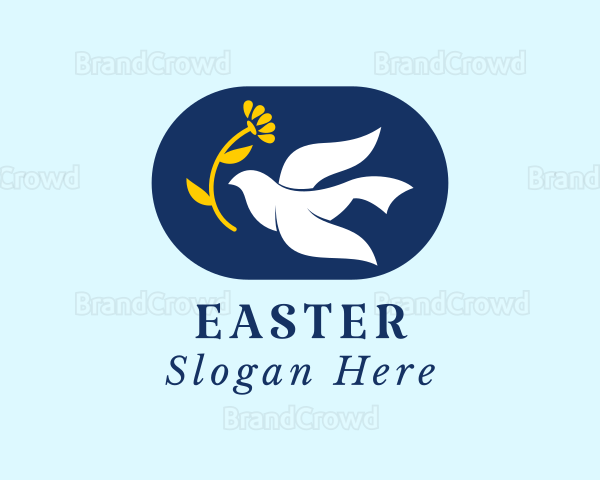 Spiritual Flower Dove Bird Logo