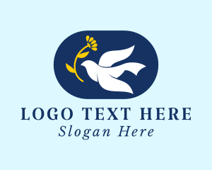 Religious - Spiritual Flower Dove Bird logo design