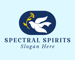 Spiritual Flower Dove Bird logo design