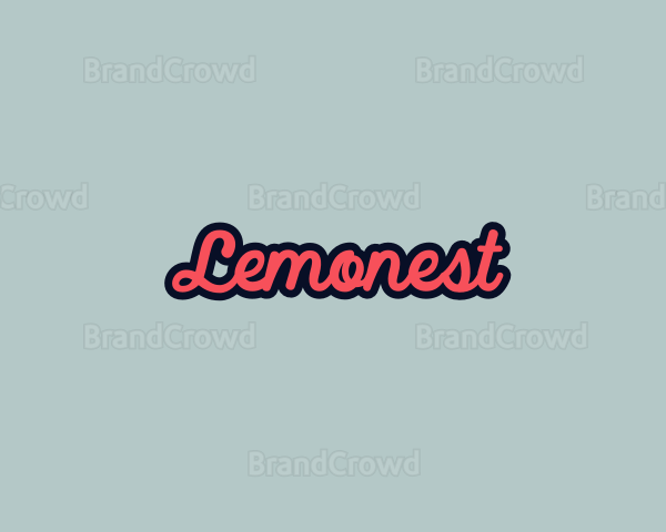 Retro Pop Script Logo