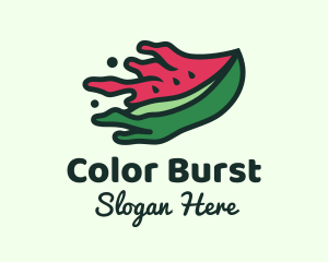 Watermelon Fruit Splatter logo design
