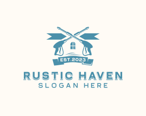 House - Pressure Washer Housekeeping logo design