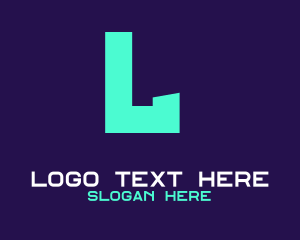 Blue Neon Text Logo