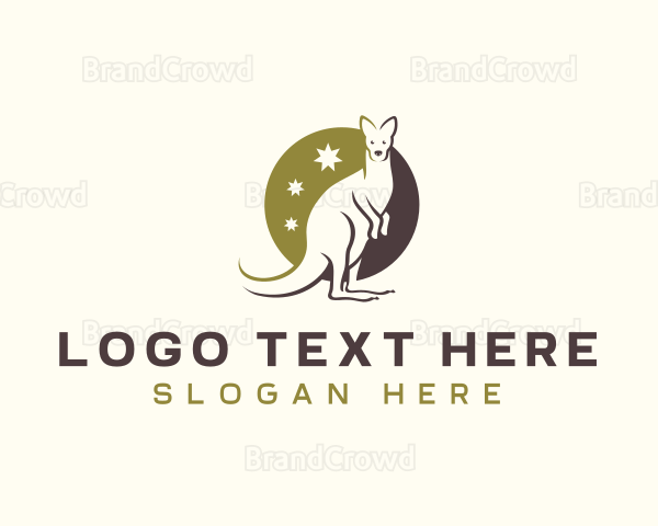 Kangaroo Wildlife Animal Logo