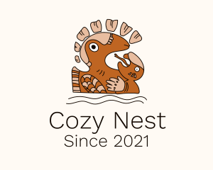 Nest - Mayan Bird Nest Symbol logo design