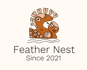 Mayan Bird Nest Symbol logo design