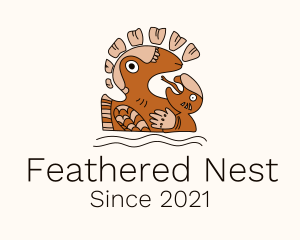 Mayan Bird Nest Symbol logo design