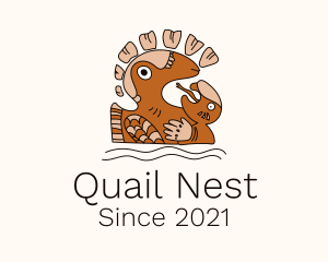 Mayan Bird Nest Symbol logo design