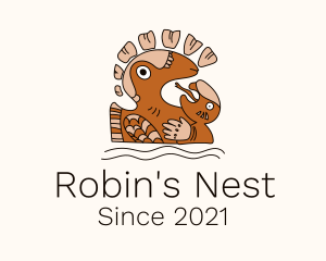 Mayan Bird Nest Symbol logo design