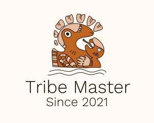 Mayan Bird Nest Symbol logo design