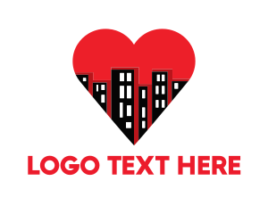 Town - Love Buildings City logo design