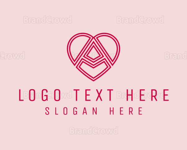 Heart Outline Letter A Logo