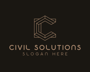 Modern Geometric Letter C  logo design