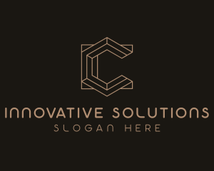 Modern Geometric Letter C  logo design