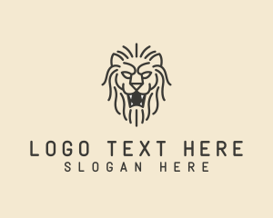 African Animal - Wild Lion Safari logo design