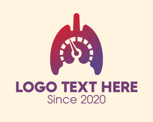 Inhale - Gradient Lungs Speedometer logo design