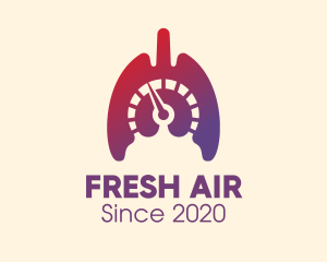 Gradient Lungs Speedometer logo design