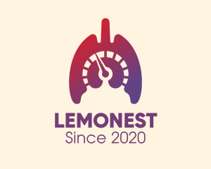 Breathing - Gradient Lungs Speedometer logo design