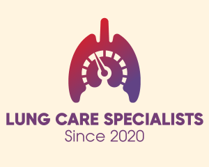 Pulmonologist - Gradient Lungs Speedometer logo design