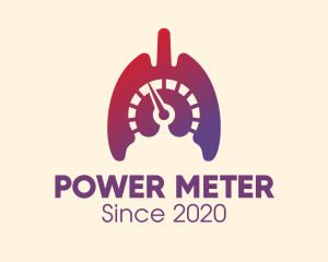 Meter - Gradient Lungs Speedometer logo design