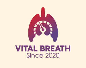 Lung - Gradient Lungs Speedometer logo design