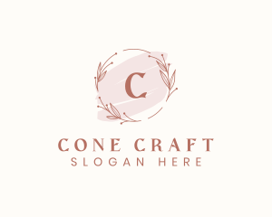 Aesthetic Wreath Wedding Organizer logo design