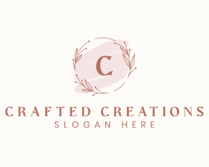 Aesthetic Wreath Wedding Organizer logo design