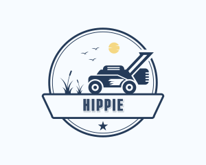 Lawn Mower Grass Cutting Logo