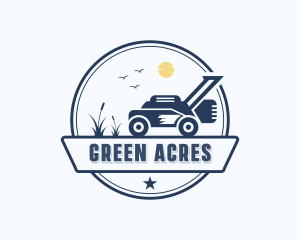 Lawn Mower Grass Cutting logo design